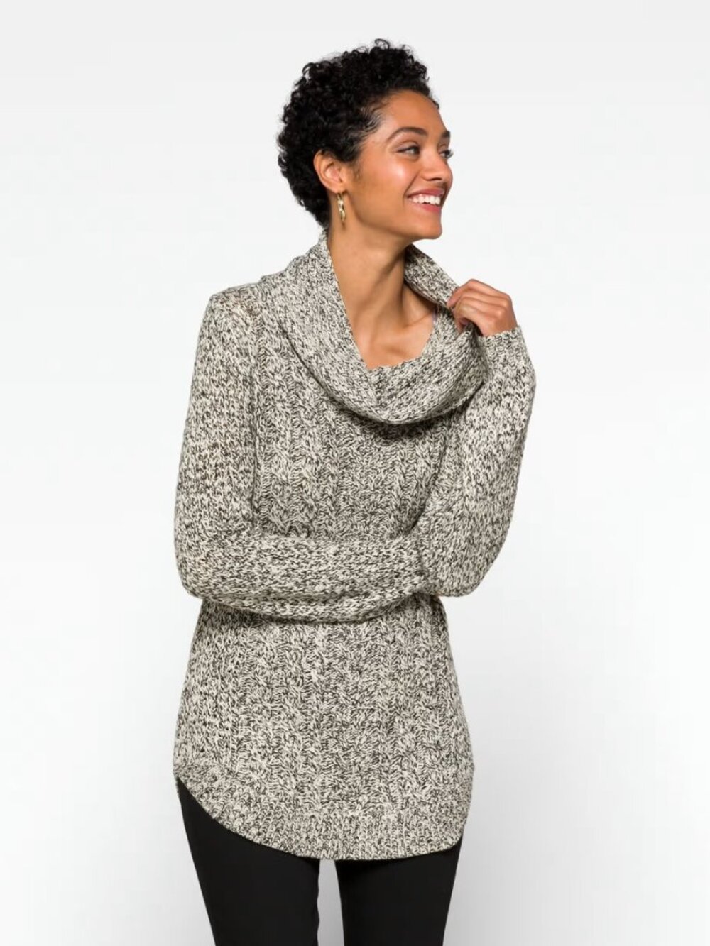 Harriette Cable Cowl Neck Sweater